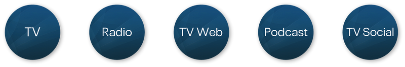eMM Media Monitoring Sources: TV, Radio, Web TV, Social TV, Podcasts.